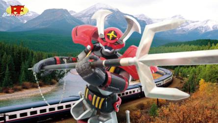 Battle Fever Robo - GX-30 with Pitchfork and
                    Bullet Train